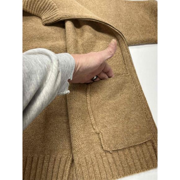 Vintage LL Bean Mens Brown Full Zip Ribbed Shetland Wool Cardigan Large - Picture 10 of 12